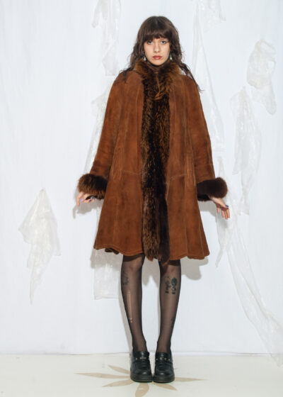 Vintage 70s Shearling Coat in Brown