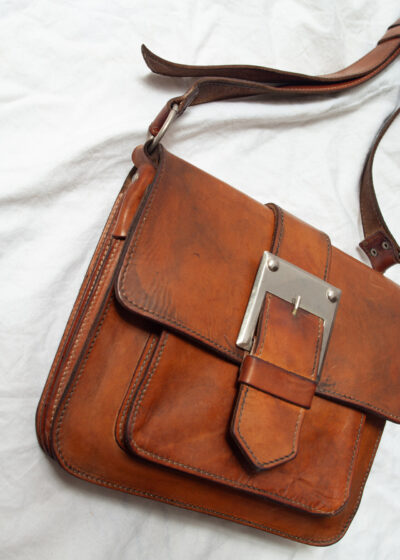 Vintage 80s Leather Shoulder Bag in Brown