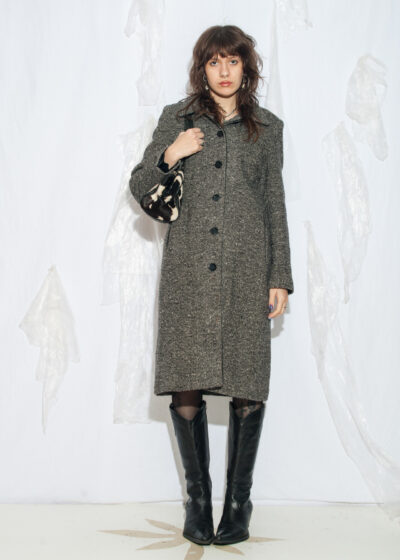 Vintage Y2K Wool Blend Coat in Grey