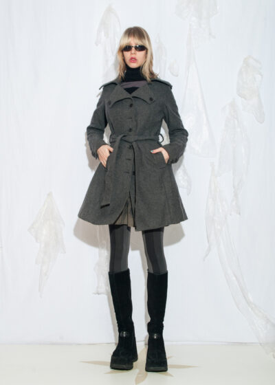Vintage Y2K Wool Blend Coat in Grey