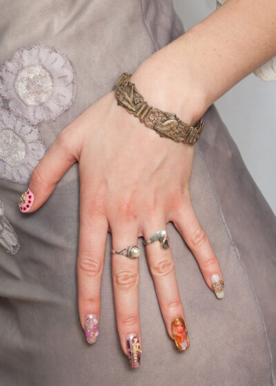 Vintage 40s Openwork Bracelet in Silver Bronze