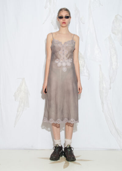 Reworked Vintage 70s Slip Dress in Grey