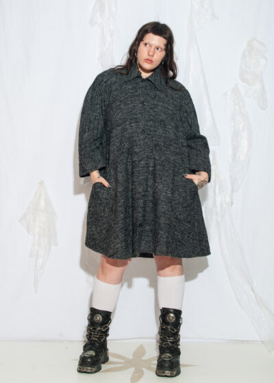 Vintage 90s A-Line Coat in Noisy Grey