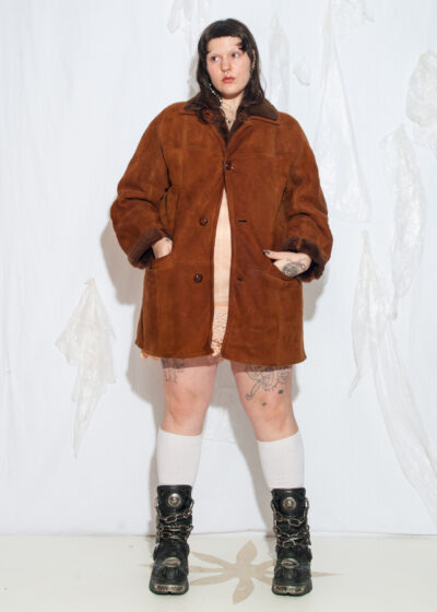 Vintage 80s Shearling Coat in Brown