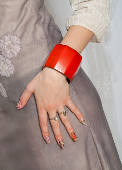 Vintage 80s Chunky Plastic Bangle in Orange