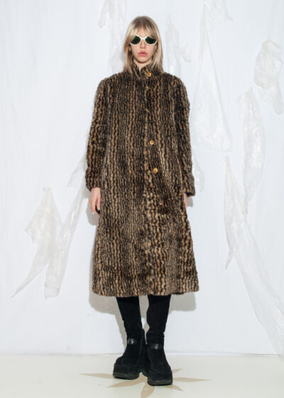 Vintage 60s Leopard Faux Fur Coat