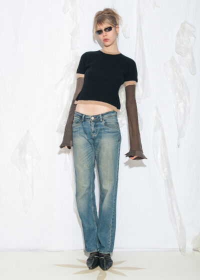 Vintage Y2K Boyfriend Jeans in Dirty Stonewashed Blue