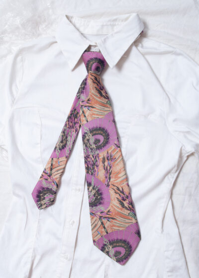 Vintage 80s Giorgio Rimaldi Silk Tie in Beige