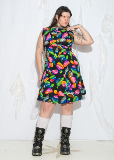 Vintage 60s Elizabeth Turner Mod Dress in Black