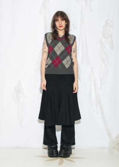 Vintage 80s Gin Tonic Wool Vest in Grey