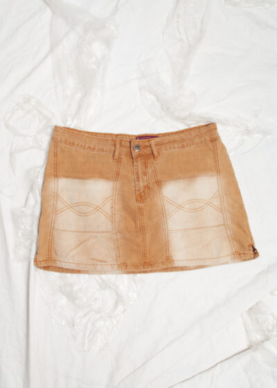 Vintage Y2K Denim Micro Skirt in Brown