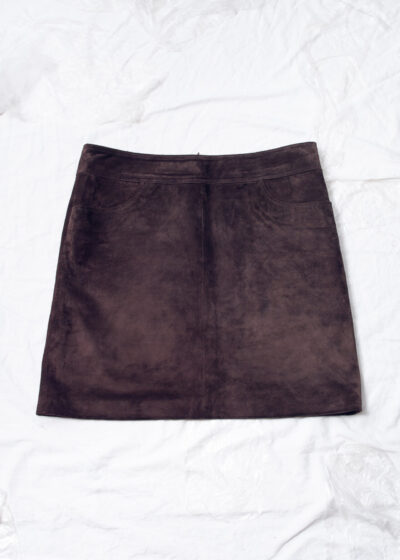 Vintage Y2K Leather Mini Skirt in Brown by Marco Pecci