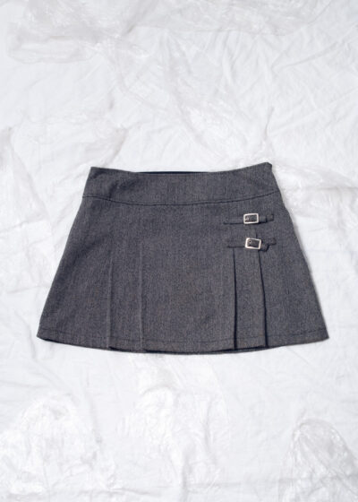 Vintage Y2K Pleated Skirt in Grey