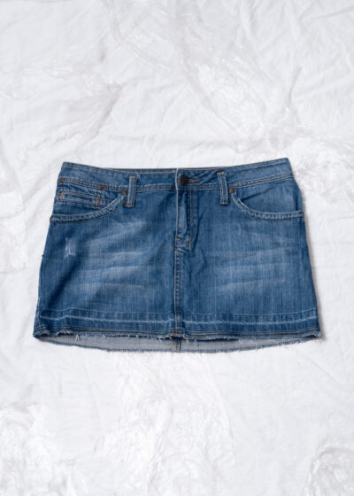 Vintage Y2K Denim Mini Skirt in Blue