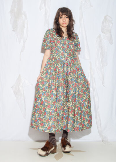 Vintage 80s Laura Ashley Floral Maxi Dress