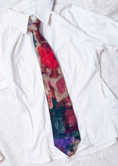 Vintage 90s Aris Silk Tie with Abstract Pattern