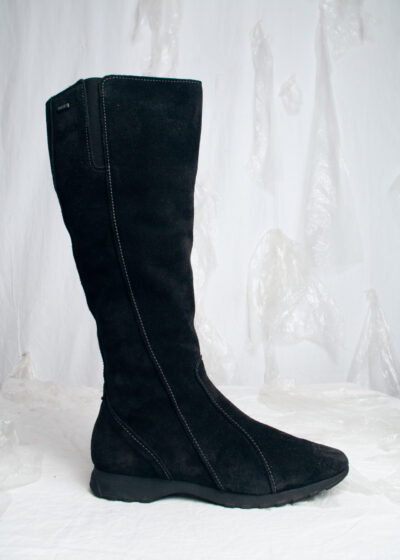 Vintage Y2K Högl Leather Knee High Boots in Black