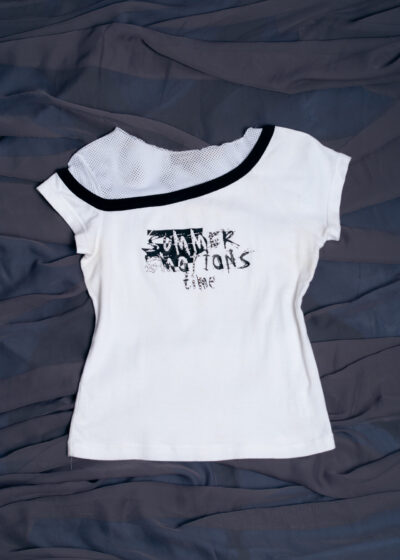 Vintage 90s Summer Emotions Baby Tee in White