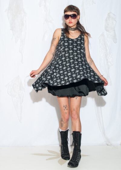Vintage 80s Grey Cotton Grunge Dress