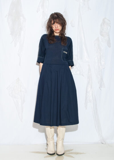 Vintage 70s Retro Shirt Dress in Blue