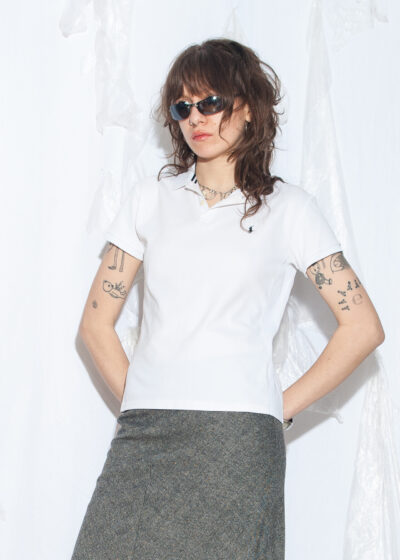 Vintage Y2K Ralph Lauren Collar Tee in White
