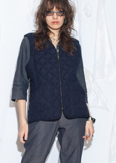 Vintage 90s Quilted Vest in Blue