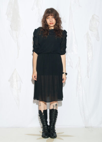 Vintage 50s Memories Sheer Black Dress