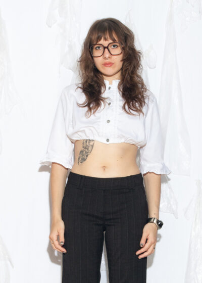Vintage 90s Milkmaid Blouse in White