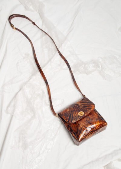 Vintage 80s Glam Party Bag in Shiny Bronze