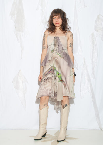Vintage Y2K Riccovero Flowy Silk Dress in Pastel Purple