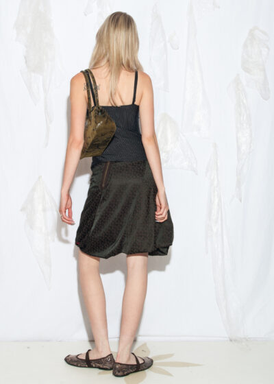 Vintage Y2K Balloon Skirt in Brown Satin