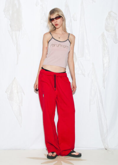 Vintage 90s Wide Leg Sweatpants in Red