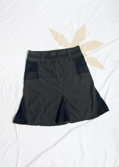 Vintage Y2K Grey Cargo Cotton Skirt by Fransa