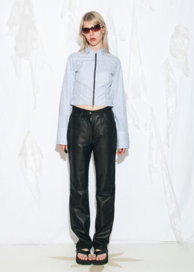 Vintage 90s Grunge Leather Trousers in Black