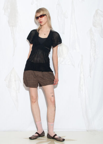 Vintage Y2K Black Lace Knit Top