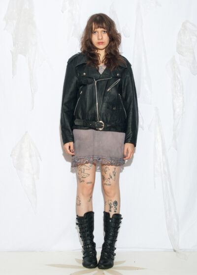Vintage 80s Black Leather Biker Jacket