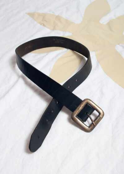 Vintage 90s Renouard Black Leather Belt