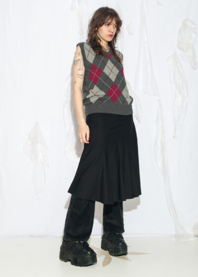 Vintage 80s Gin Tonic Wool Vest in Grey