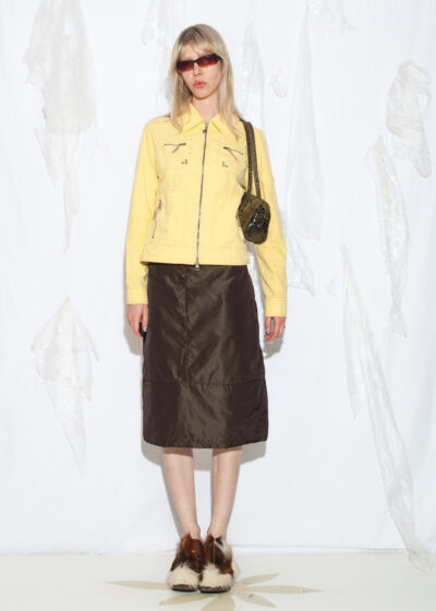 Vintage Y2K Techwear Jacket in Pastel Yellow