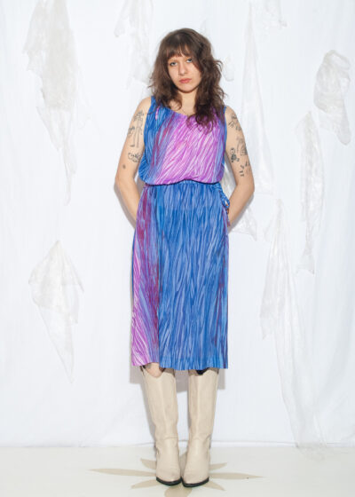 Vintage 70s Furstenberg Prom Dress in Blue Purple