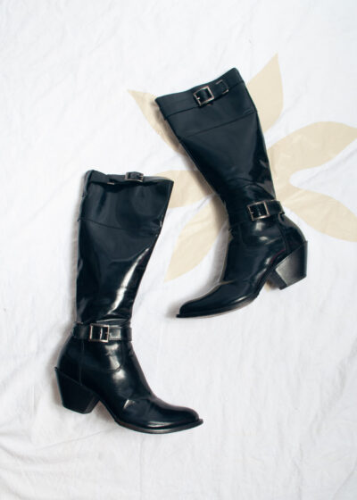 Vintage Y2K Tentazione Black Cowboy Boots
