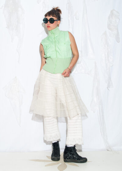 Vintage Y2K Ichi Mint Cropped Puffer Vest