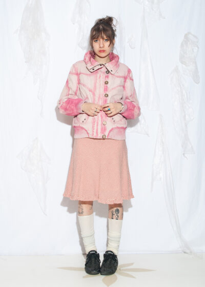 Reworked Vintage Y2K Sublevel Pink Hand-Painted Jacket