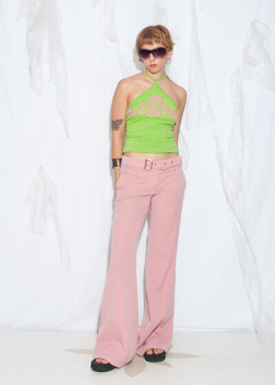 Vintage Y2K Pink Low Rise Wide Leg Pants