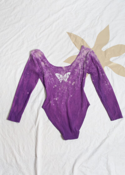Vintage Bodysuit 80s Reworked Eat Acid Butterfly Body Purple