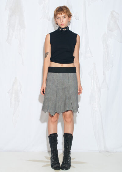 Reworked Vintage Y2K Grey Mini Skirt