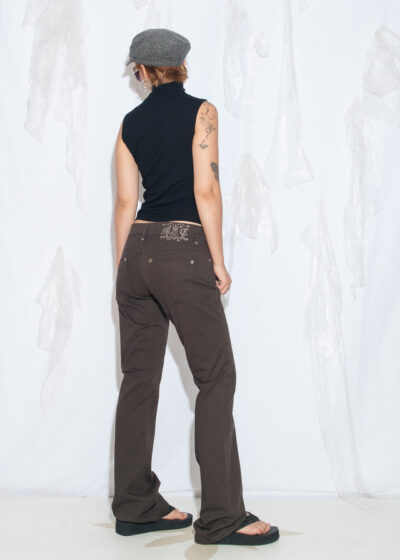 Vintage Y2K Brown Low Rise Flare Pants