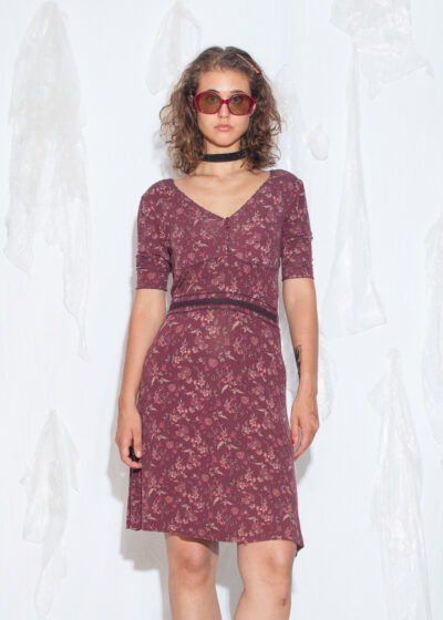 Vintage Y2K Vive Maria Maroon Floral Dress