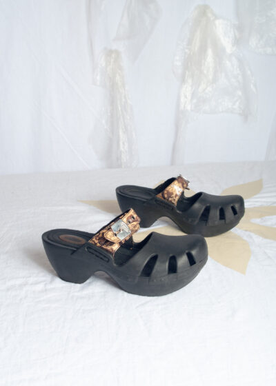 Vintage Y2K Scholl Black Platform Clogs