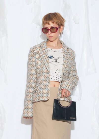 Vintage Y2K Morgan De Toi Beige Checked Blazer